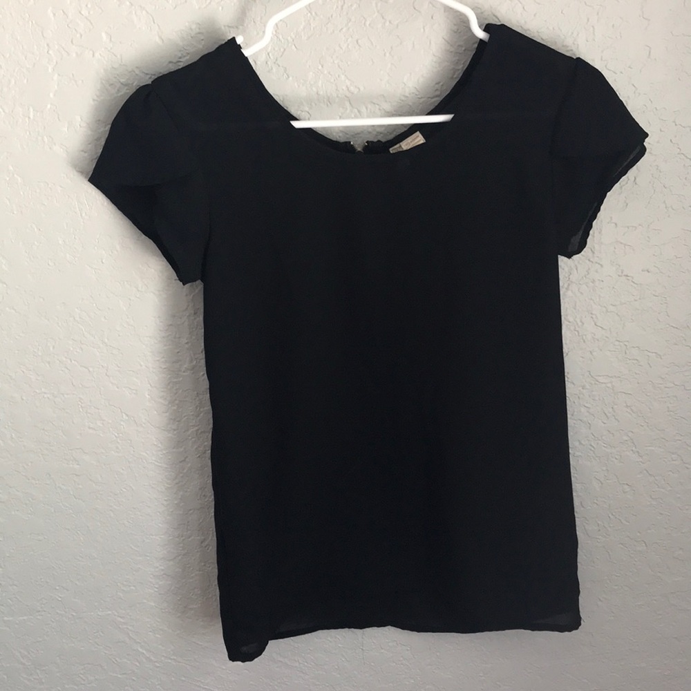 Black blouse with Petal Sleeves